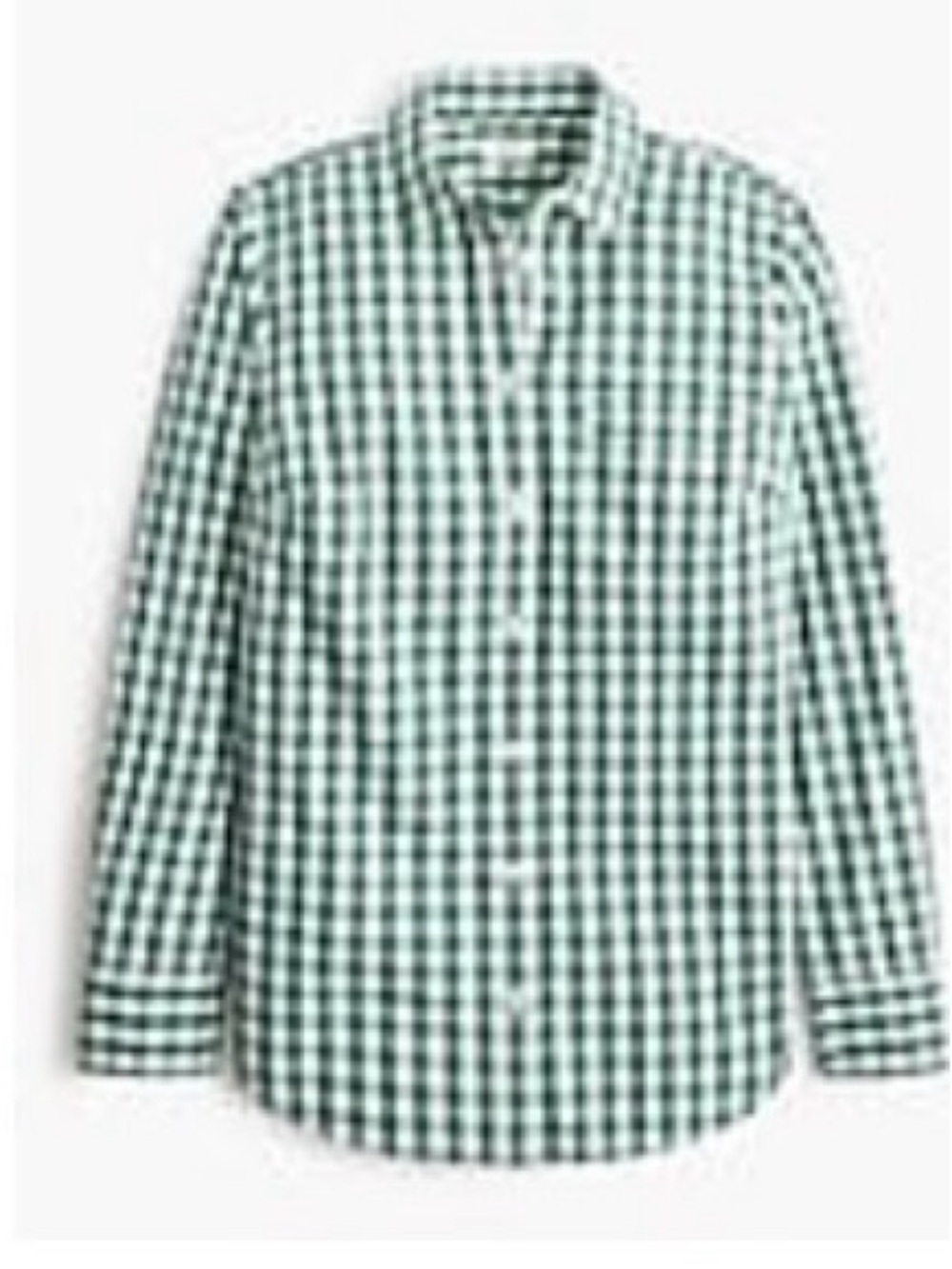 NWT J Crew Factory Green Check Long-Sleeve Womens Buttin up Shirt.